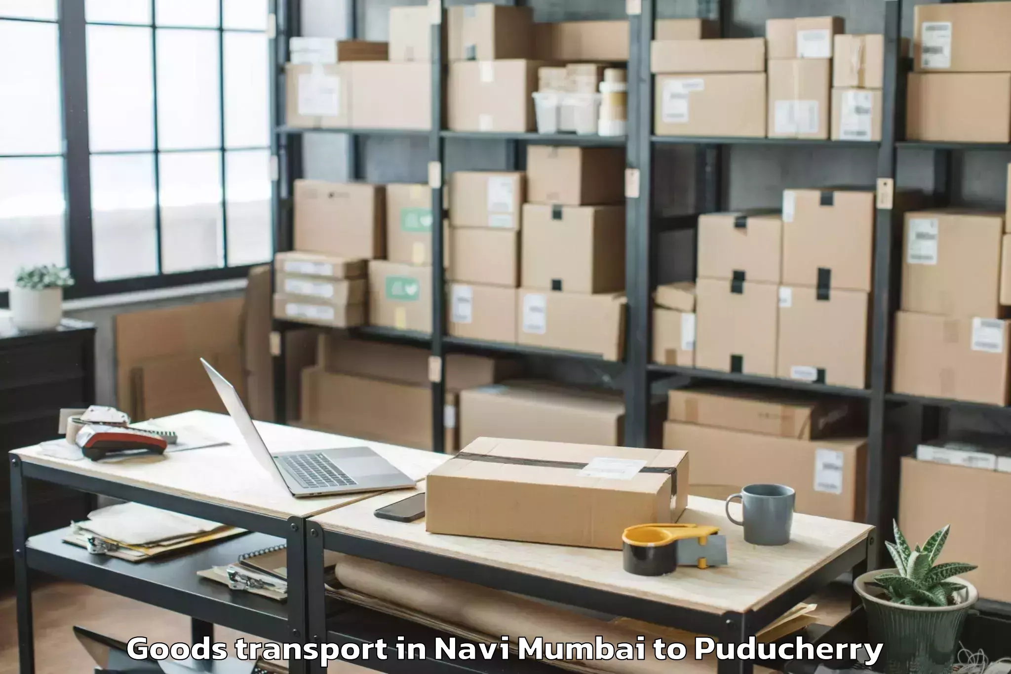 Top Navi Mumbai to Puducherry Goods Transport Available